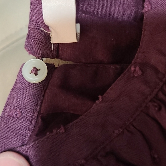 Ann Taylor Loft Dress Summery Lightweight Plum Purple Swiss Dots Size XS EUC - Picture 7 of 9